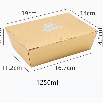 Uchampak - Custom printing golden/silver kraft paper food grade paper french fries food packaging box with window Box 1