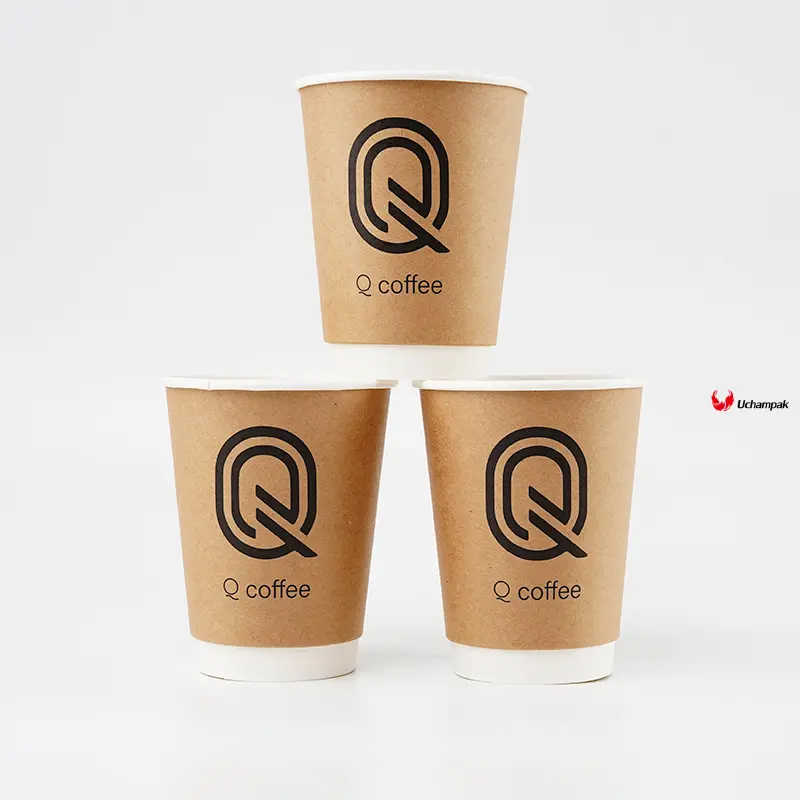  custom double wall paper coffee cups  | Uchampak 1