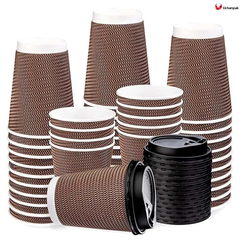 Cești de cafea cu ondulare neagră personalizate Producător | Uchampak1 1