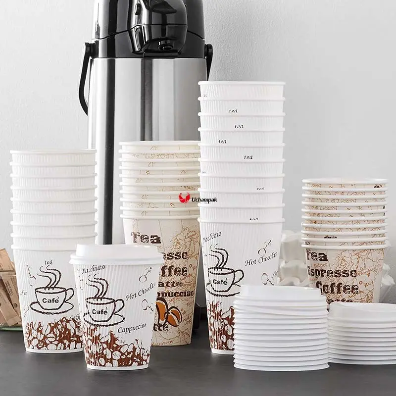 Custom ripple wall coffee cups  Manufacturer | Uchampak1 1