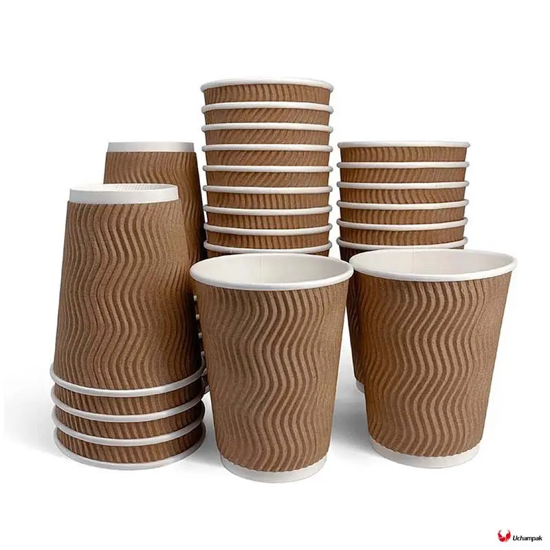  black ripple coffee cups  | Uchampak 1