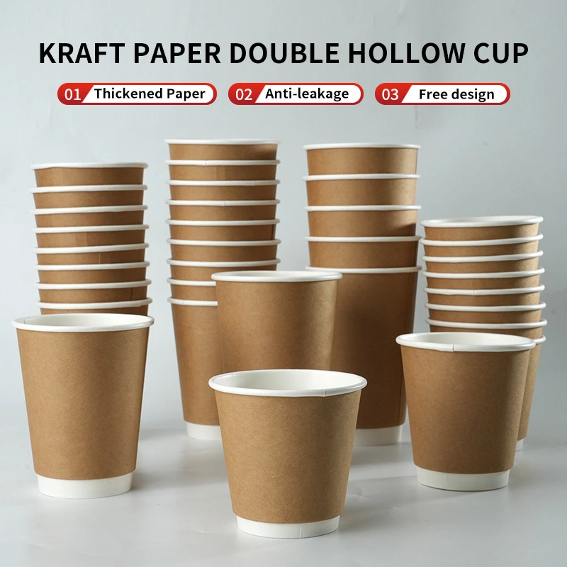 Gobelets en papier jetables Kraft, 20/50/200 pièces, gobelets en papier pour café et lait, fournitures de fête pour boissons chaudes, gobelets 8/10/12/16oz 1