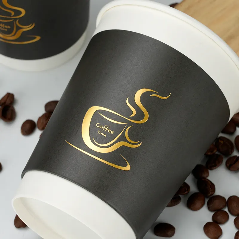 Per tazze da caffè compostabili a doppia parete Greasy Spoon Parole e logo / Imballaggio personalizzato / Specifiche personalizzate (colore di Uchampak 2