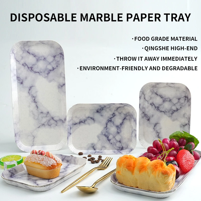 Disposable marble plate cookie tray party tray wedding birthday paper tray&plate 1