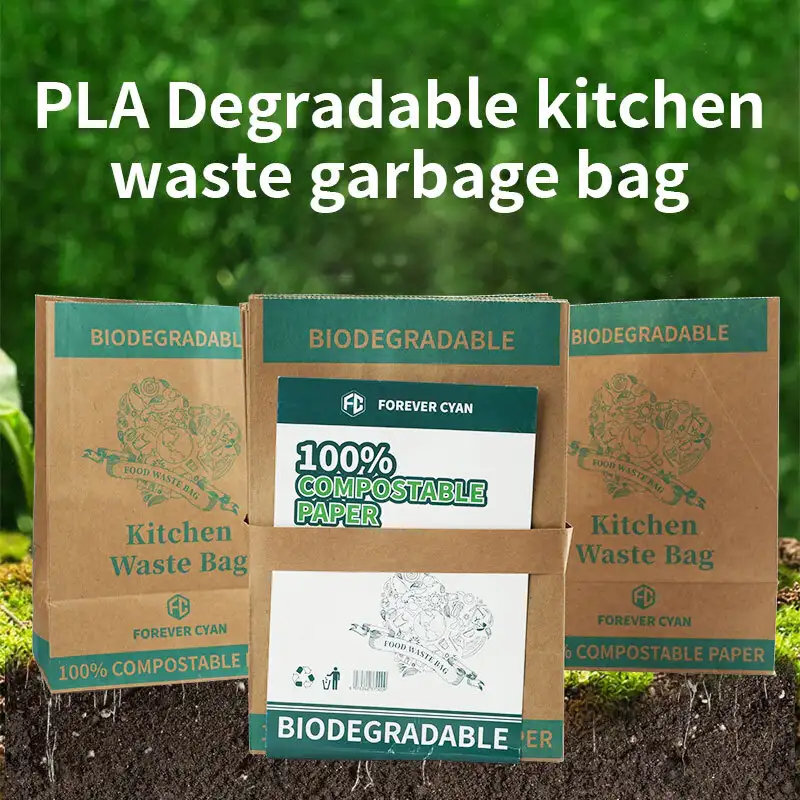 Olio iragazgaitza elikagaien aurreikuspen poltsa 100% konpostagarria Kraft paper marroi konpostagarria 1