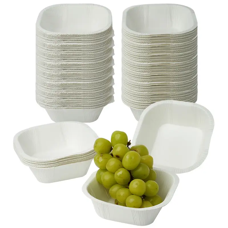 Disposable Paper Bowl Wihte Dinner Plates Birthday Wedding Party Tableware Disposable Paper Tray White Paper Bowl 1