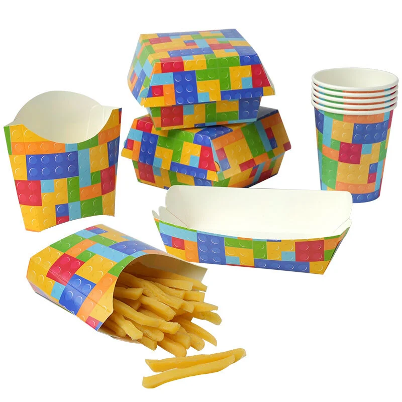 Building Blocks Birthday Decorations Children's Toys Theme Party Supplies Disposable Tableware Cake Topper Balloons Baby Shower 1