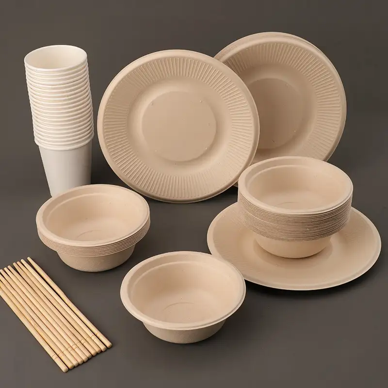 Jednokratni papirni tanjuri Organski jednokratni pribor za jelo za roštilj, torte, papirni tanjur za restoran, kućni pribor za tuširanje 1