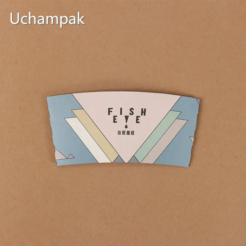 Uchampak - Velkoobchodní kompostovatelné ekonomické tepelně odolné papírové obaly/návleky na kelímky na horké nápoje z továrny1 1