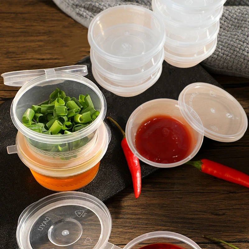 Disposable Sauce Box Sauce Cups Transparent Conjoined Plastic Box Sauce Container Box With Lids Kitchen Home Supply 1