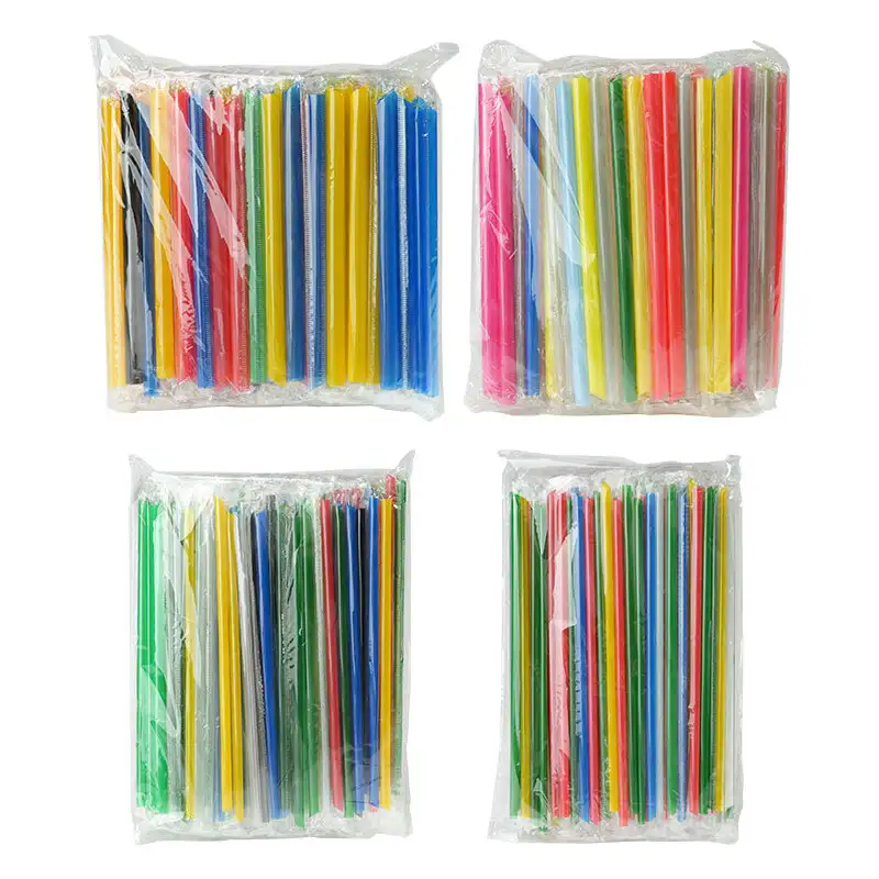100Pcs Individually Packaged Straw Color Drinking Straws Bubble Tea Straw BIg Milkshake Straws Party Wedding Bar Home Accessories 1