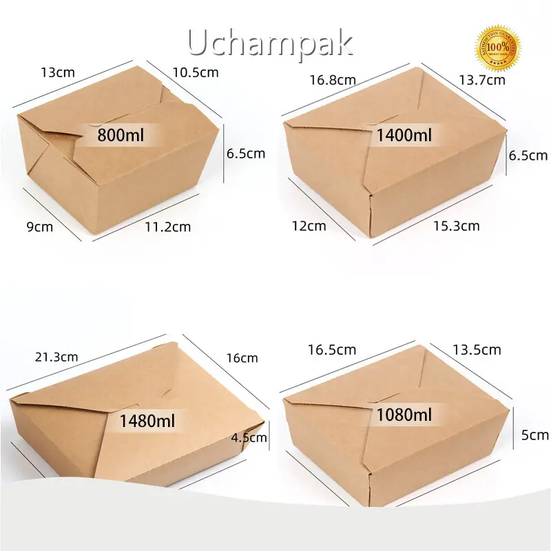 Papírové krabice Uchampak Kraft na potraviny Papírové krabice Kraft na potraviny 1