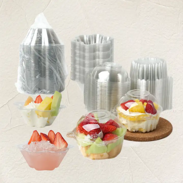Clear Cake Cups – Transparent Cupcake  Muffin Packaging, Dessert Slice Container for Weddings, Birthdays  Parties | Bakery dessert bowl for Fruit  Pastries 1