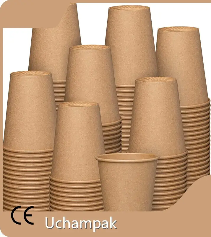 For Food Packaging Customized Paper Coffee Cups with Lids by Uchampak 1