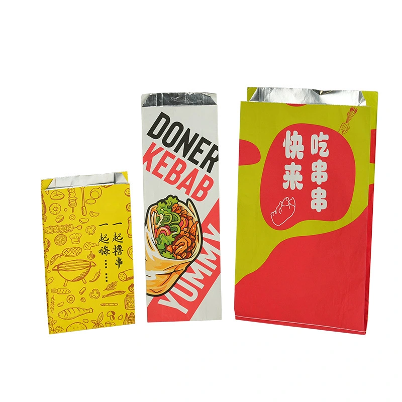 Uchampak Custom Printed Disposable Food Paper Bags – Aluminum Foil, Greaseproof, Waterproof 1
