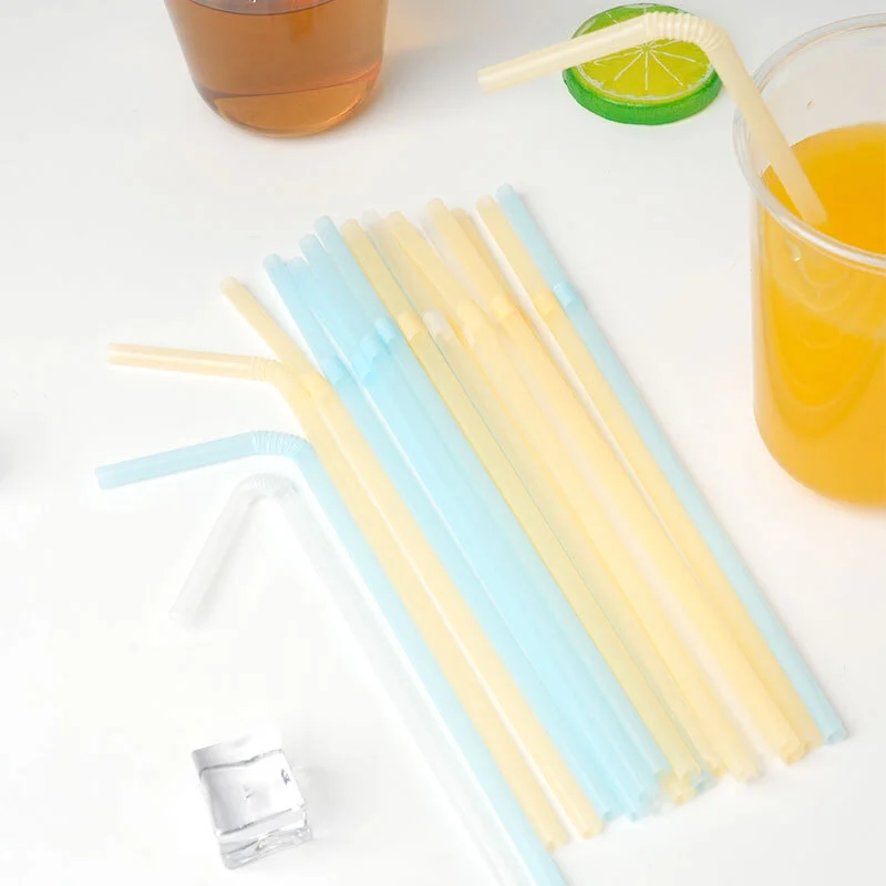 Uchampak Wholesale Colorful PLA Bendable Straws – Disposable Drinking Straws for Drinks 1