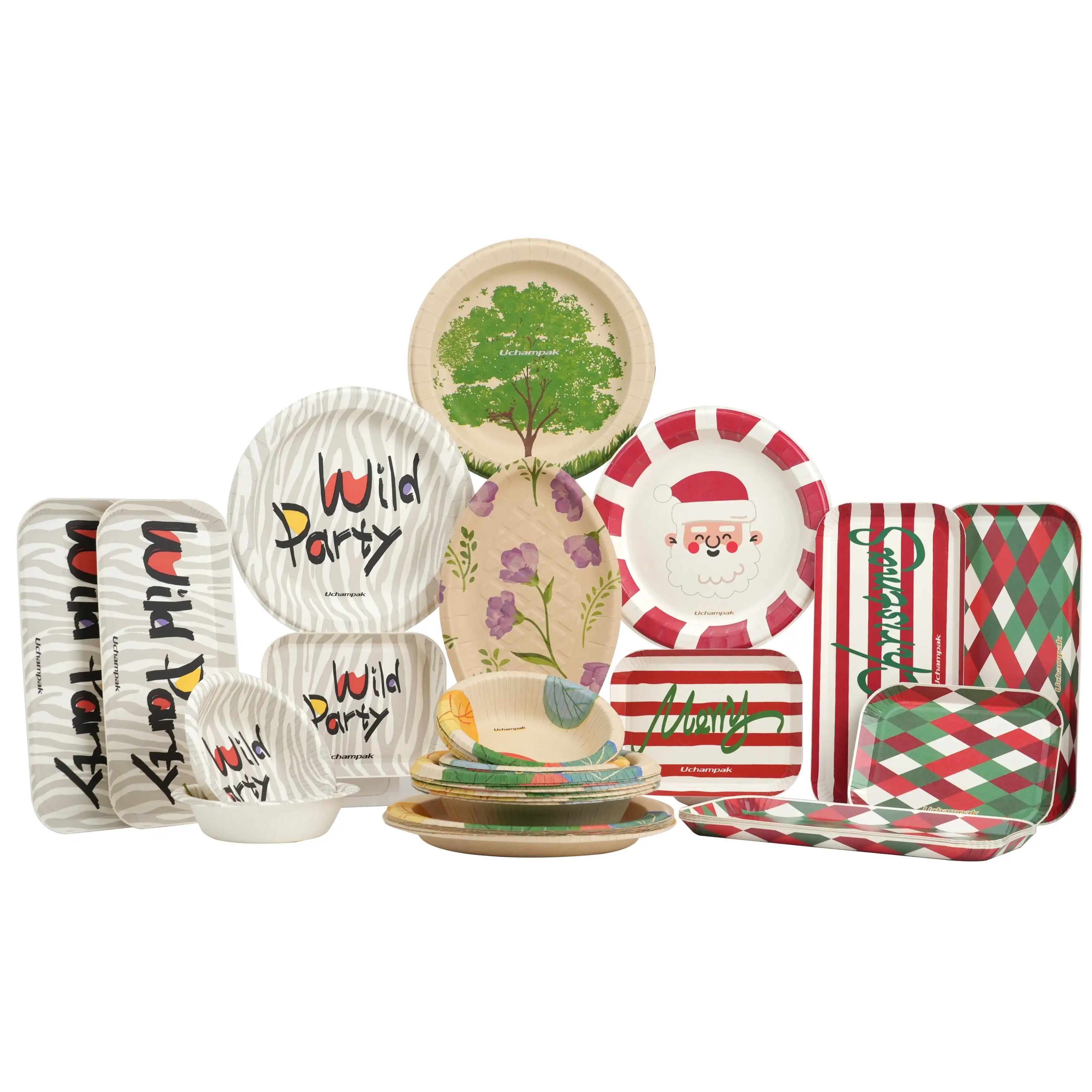 उचंपक बल्क बायोडिग्रेडेबल पेपर प्लेट्स - अन्न सेवेसाठी टिकाऊ, पर्यावरणपूरक 1