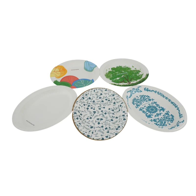 Uchampak Wholesale Eco Kraft Plates – Custom Shape & Color Print for Catering & Parties 1