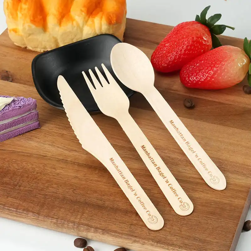Uchampak Custom Disposable Cutlery – Hot Foil Stamped Fork Spoon Knife Sets 1