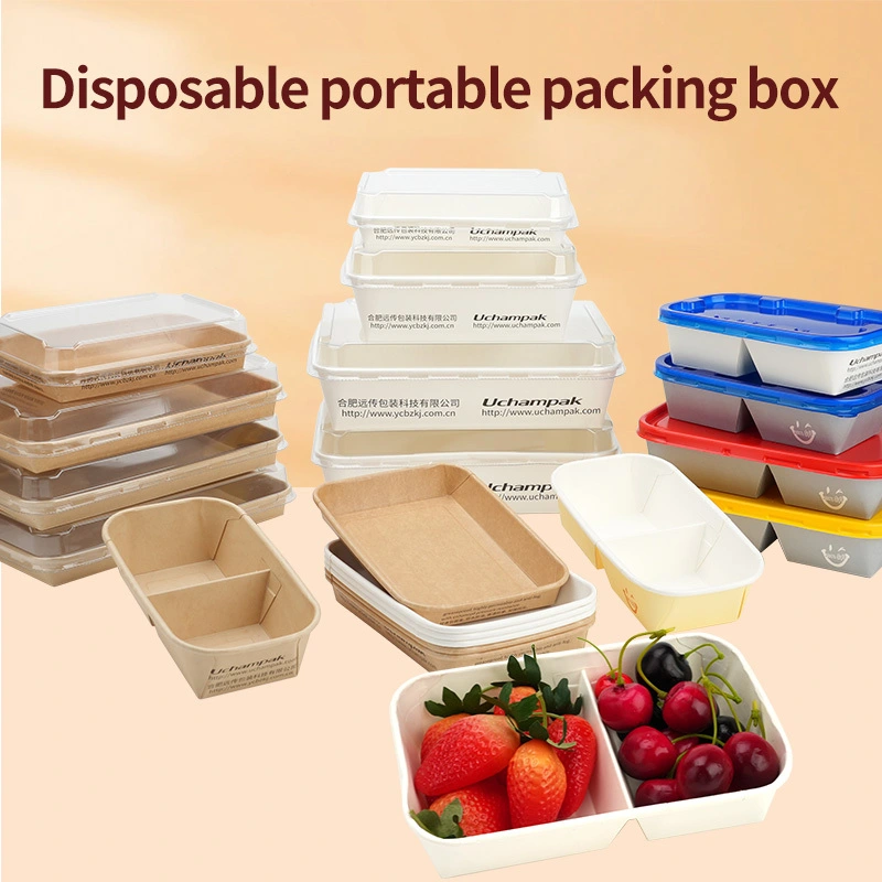 Uchampak Custom Paper Food Bowls – Greaseproof Single & Compartments for Takeout 1