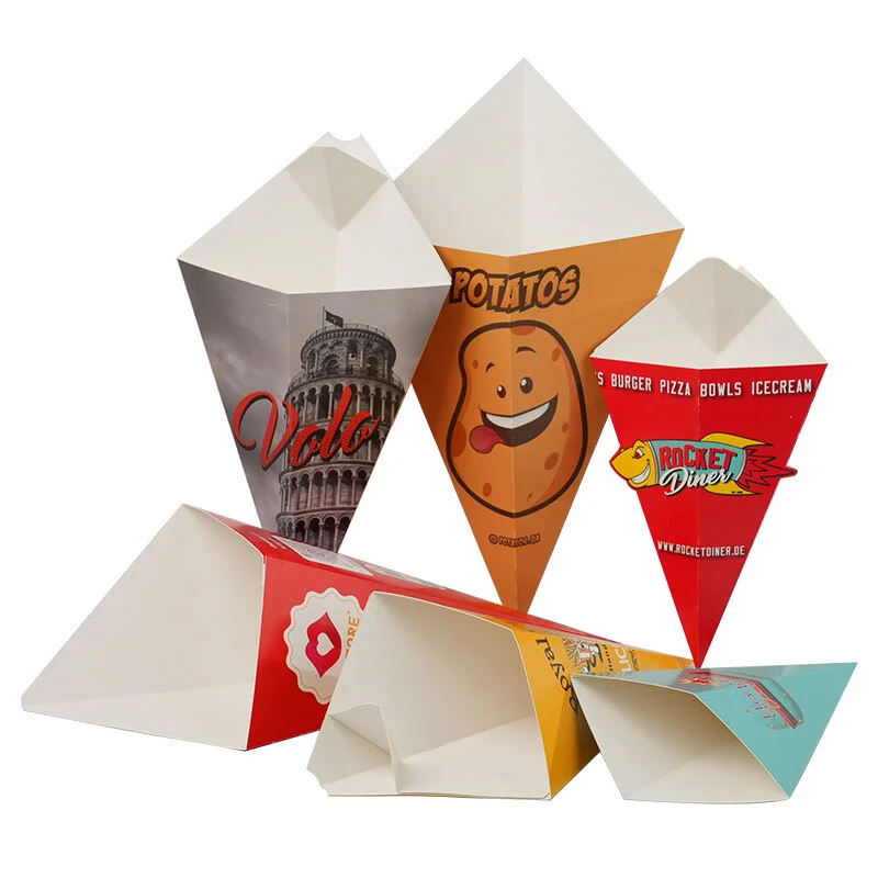 កោណដំឡូងបំពង Uchampak តាមតម្រូវការ – ក្រដាសមិនប៉ះពាល់ដល់បរិស្ថាន ការវេចខ្ចប់អាហាររហ័សធន់នឹងប្រេង 1