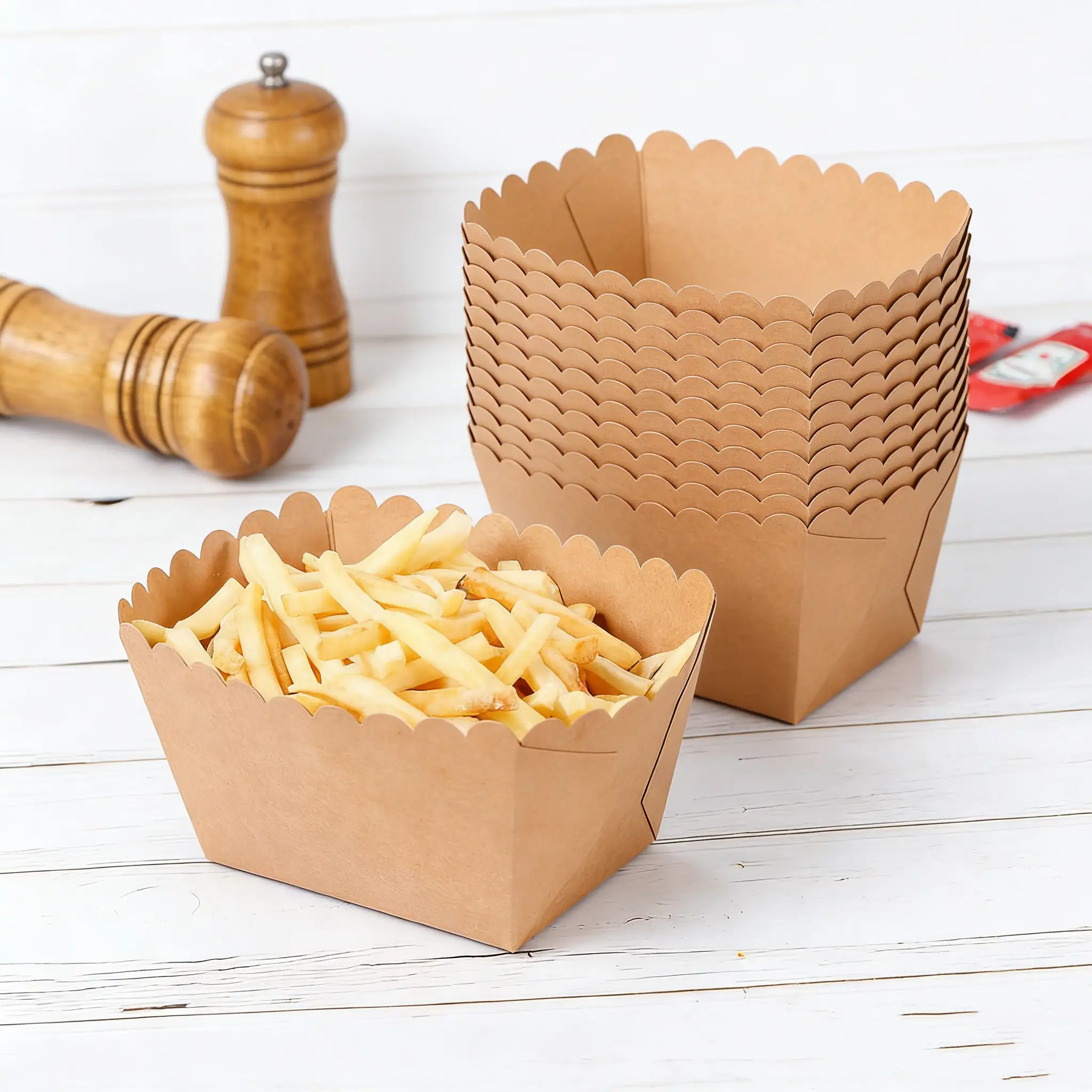 Uchampak Custom Paper Food Trays – Special Design Disposable Food Packaging 1