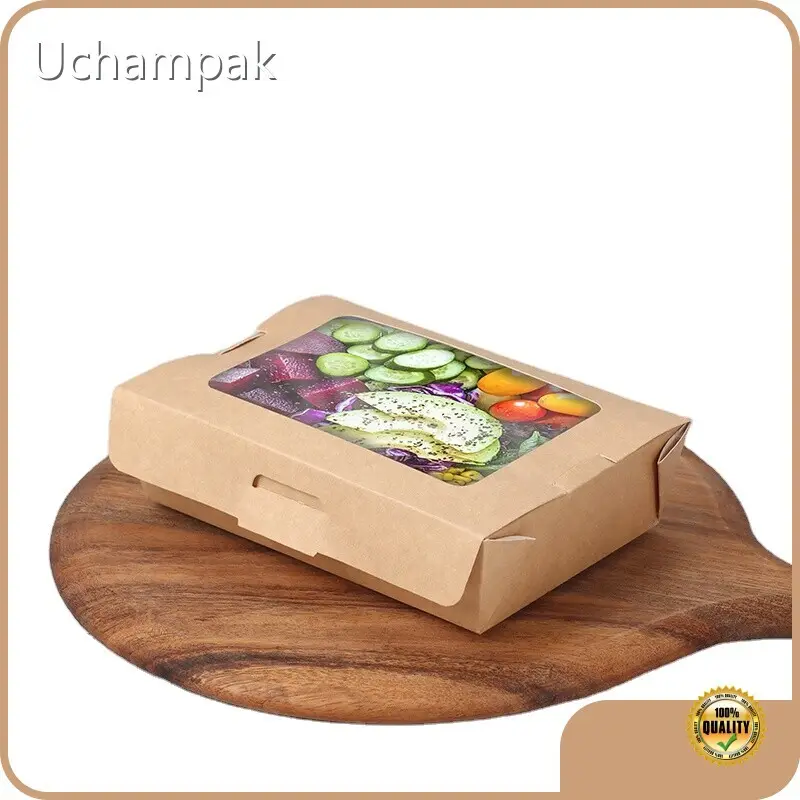 For Takeaway Packaging Paper Lunch Box with Window by Uchampak 1