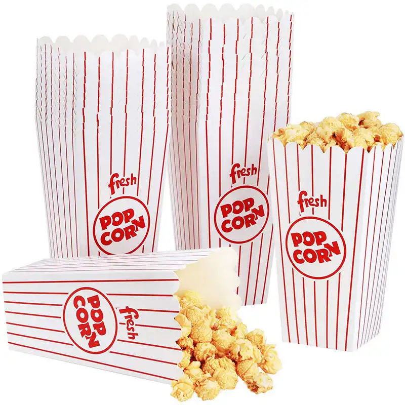 Uchampak Custom Popcorn Boxes – Disposable Snack Takeaway Containers 1