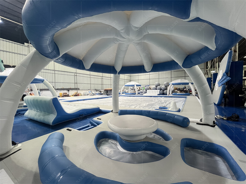 Inflatable Water Platform with Cover for Water Games