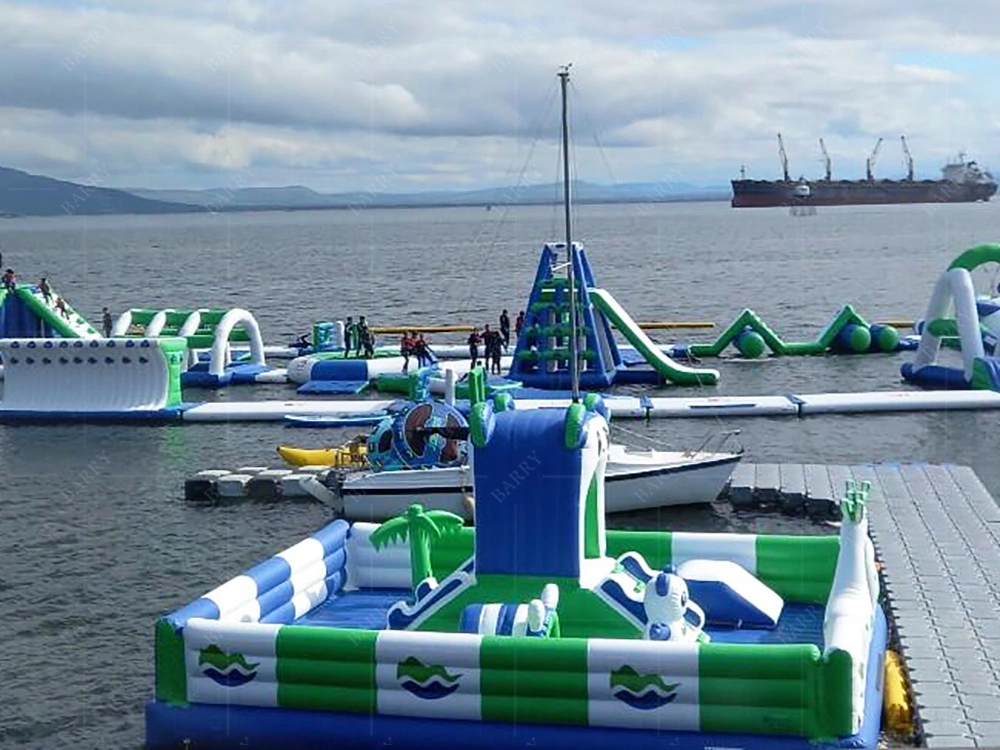 Castillo inflable del trampolín del parque acuático flotante 1