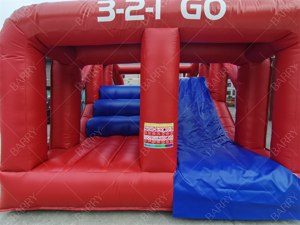 Castillo de salto inflable comercial al aire libre para niños pequeños castillo inflable casa de rebote carrera de obstáculos combo de diapositivas