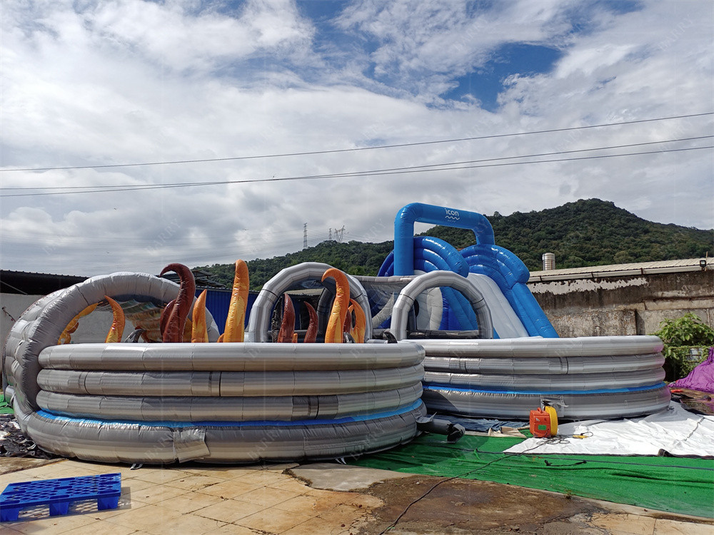 carrera de obstáculos inflable de la casa de rebote