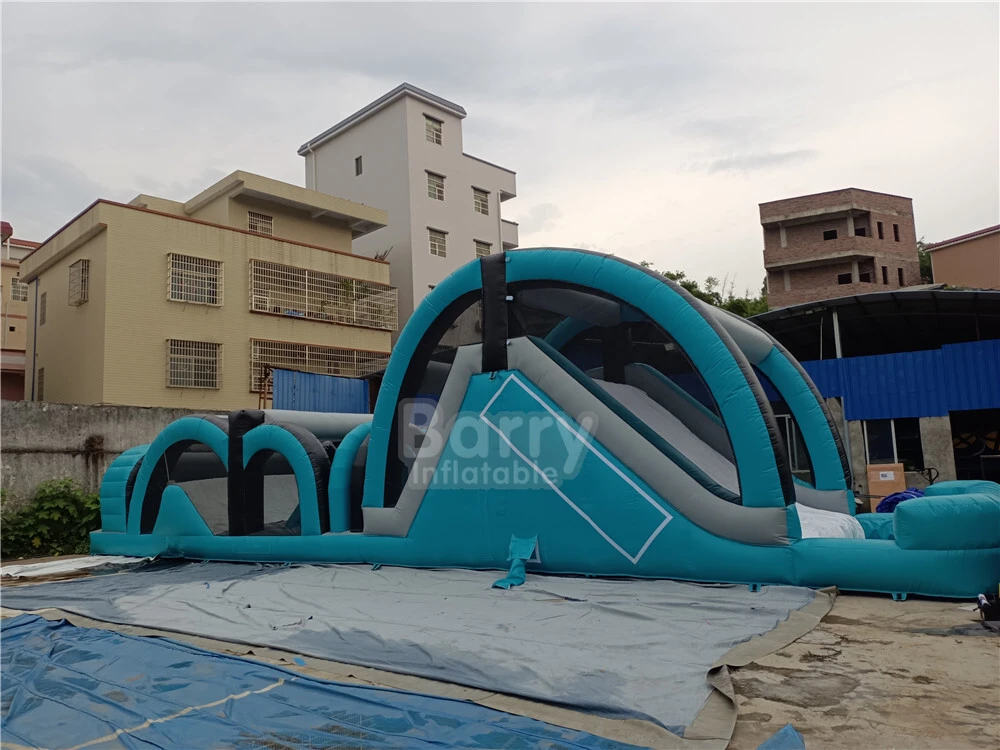 Carrera de obstáculos inflable al aire libre con piscina para fiesta - Barry inflable 1