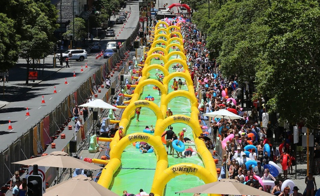  Inflatable slip Slide Blow up Long Waterslide for City slip