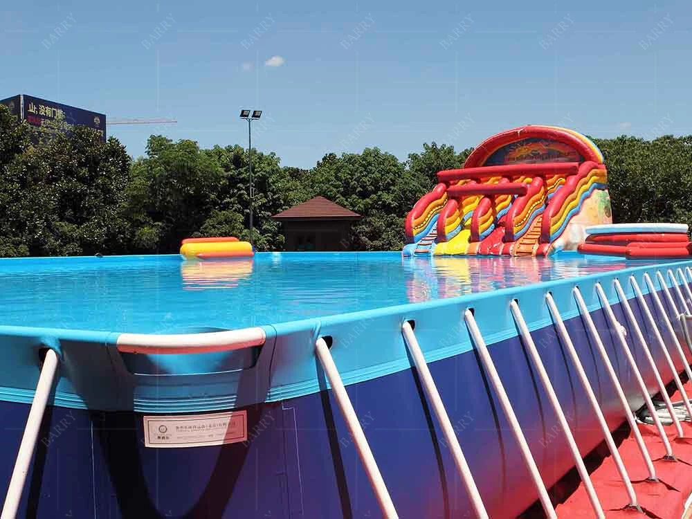 Parque acuático comercial Rainbow Slide Piscina Marco Piscina 1