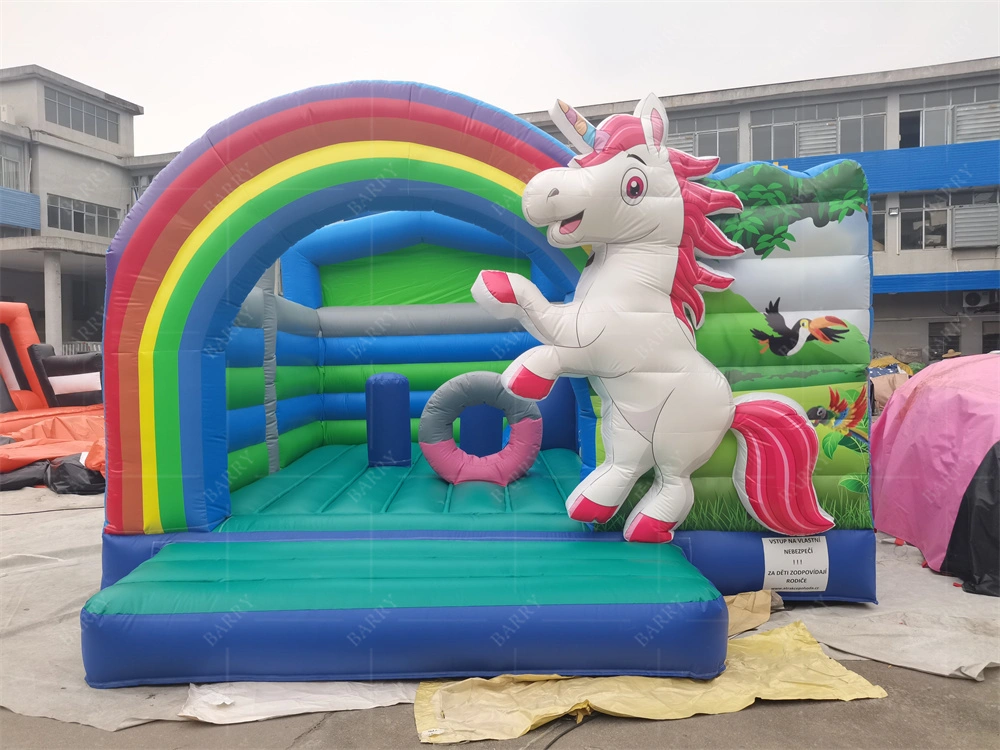 Kids Toys Funny Unicorn Bouncy Castle With Slide Combo 1