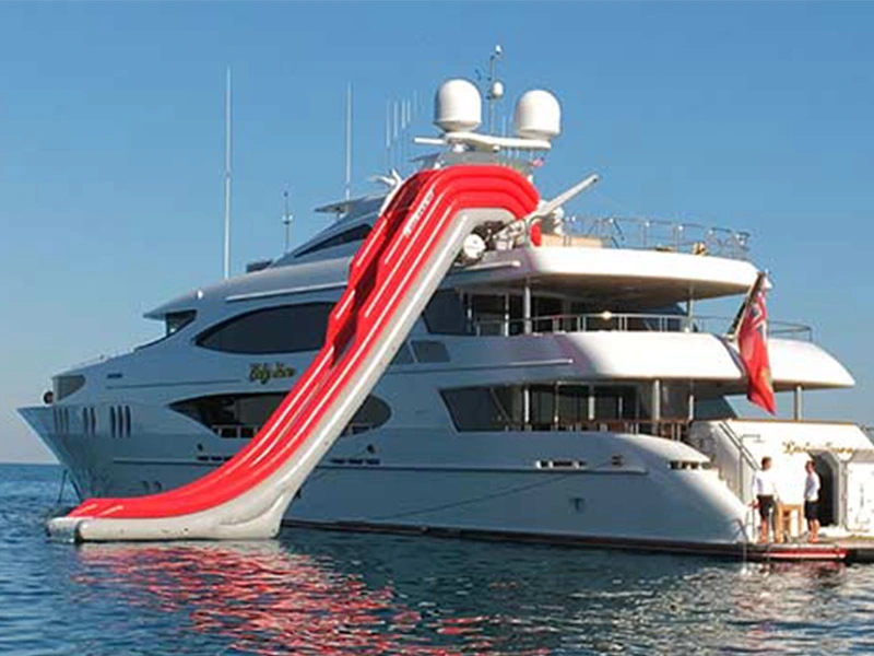 Water Party Dock Slide Red Inflatable Floating Water Boat Slide 1