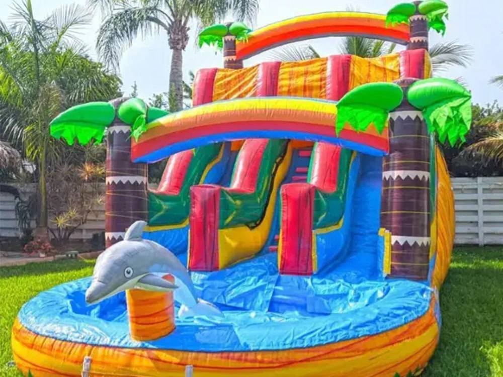 Hawaii Inflatable Water Slide with Air Blower for Kids 1