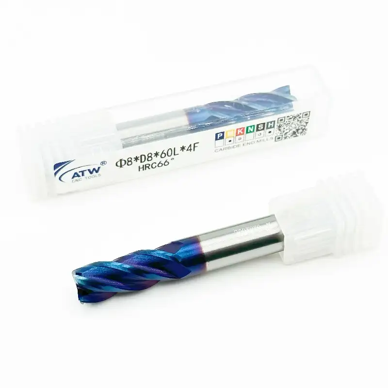 Carbide 4 Flute Flat End Mill Bano Blue Coating D1-D20 for CNC Milling Cutters 1