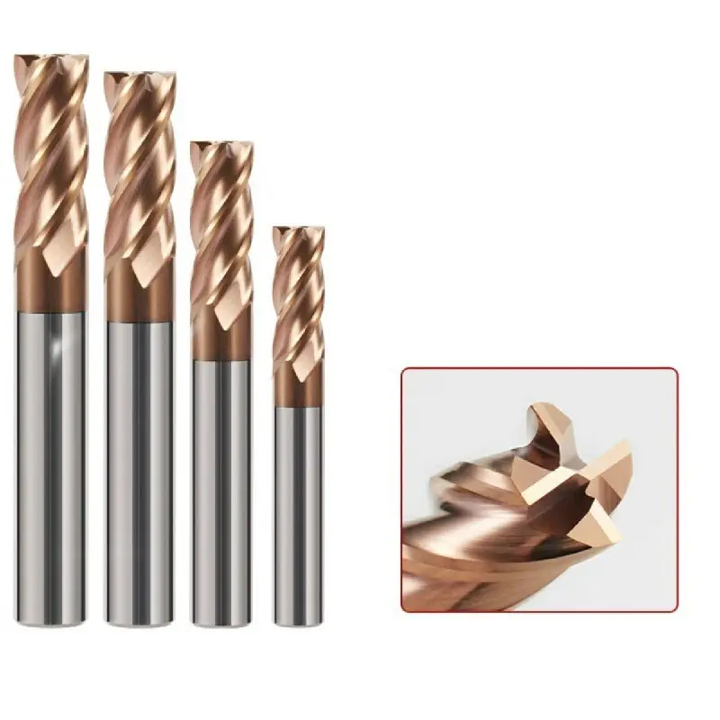 Carbide End Mill Bits D8*D8*60L*4F HRC56Precision Cutting 4