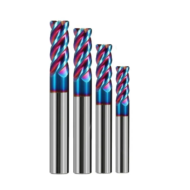 HRC66 Tungsten Carbide 4 Edge Corner Radius End Mill Hardened Coated for CNC Cutting 1