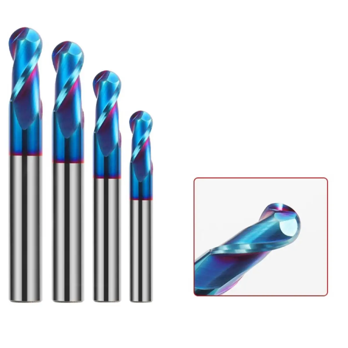 2 Flute Blue Nano - Coated Ball Nose End Mill - Precision for Advanced Machining 1