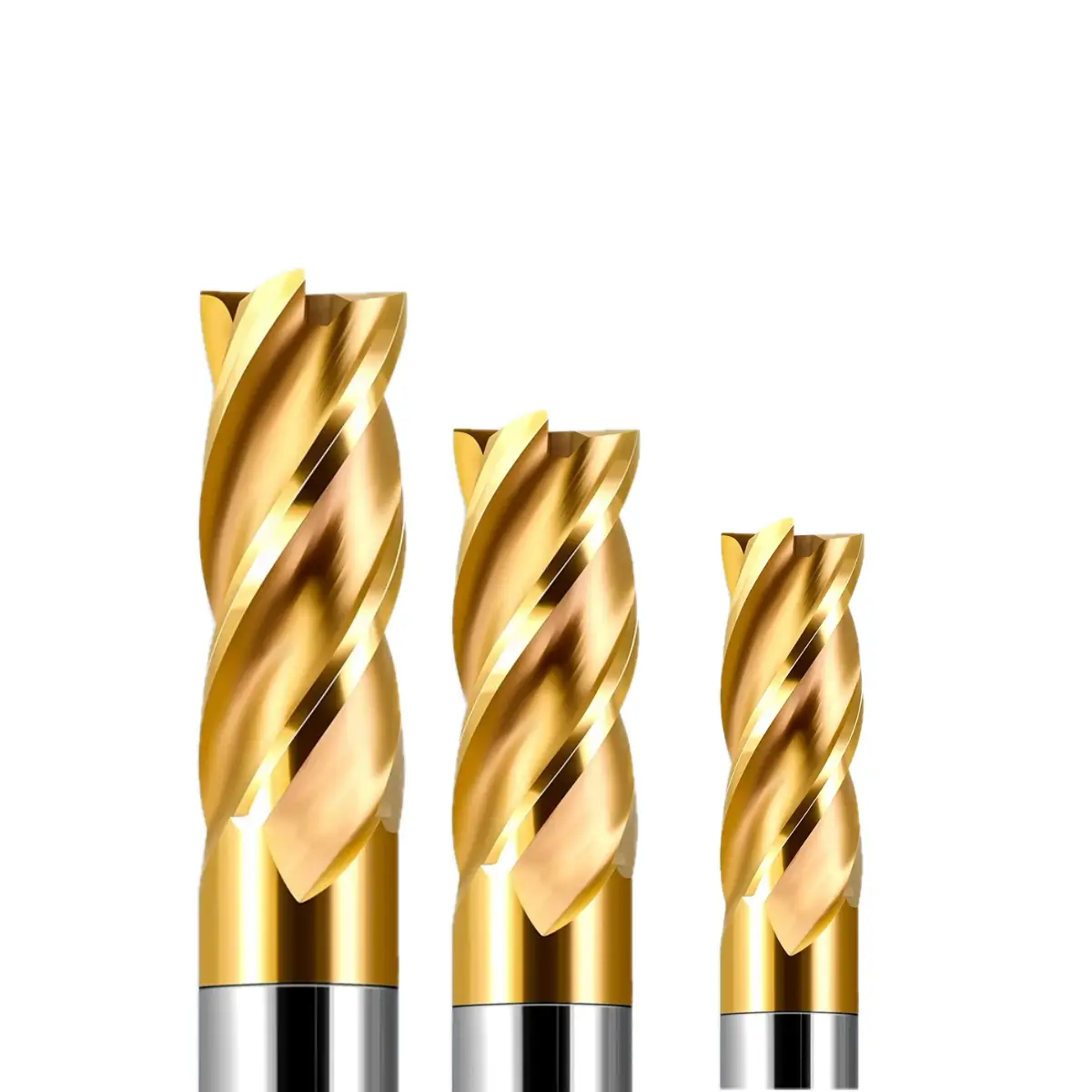 4 Flute TiN Coated End Mill – High-Speed Steel CNC Milling Cutter for Precision Metal  Aluminum Machining 1