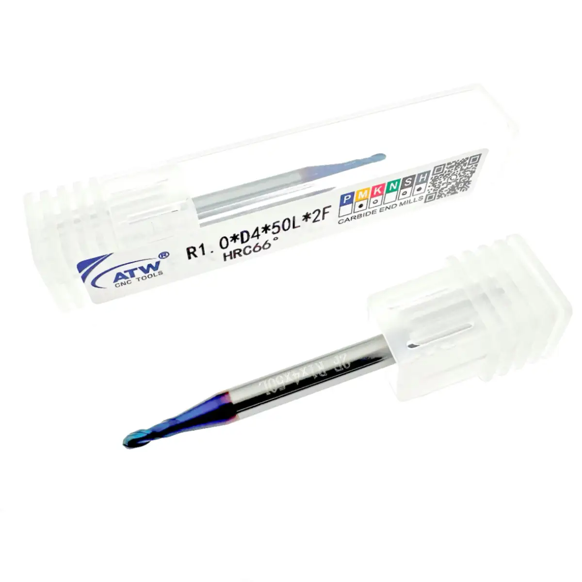 Tapered 2-Flute Ball Cutter with Nano Blue Coating - Superior Chip Evacuation, Extended Tool Life for Hardened Steel & Aerospace Alloys 1