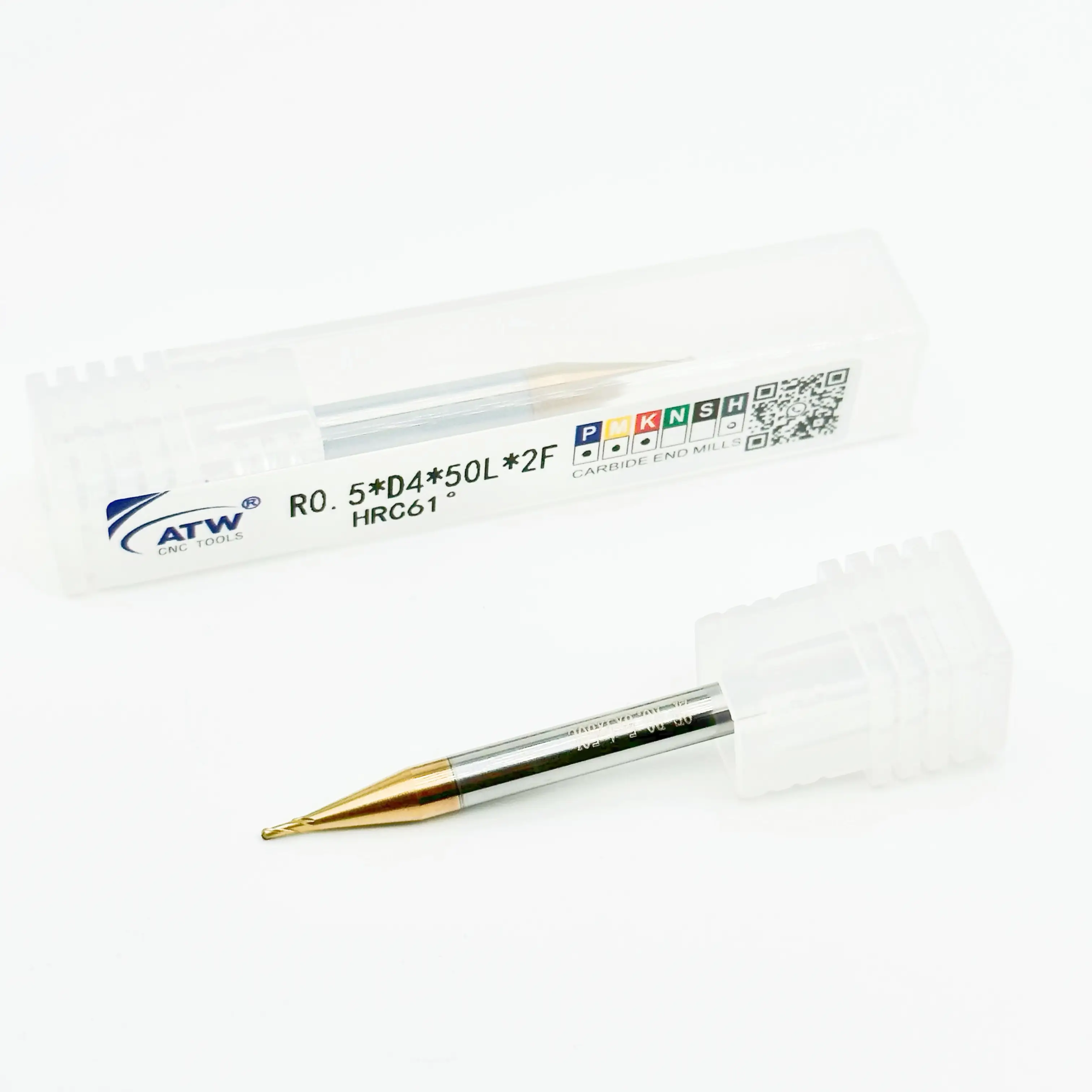 2-Flute TiN Coated Ball Nose End Mill - HRC60 Hardness, High-Speed CNC Milling for Mold Steel & Titanium Alloys 1