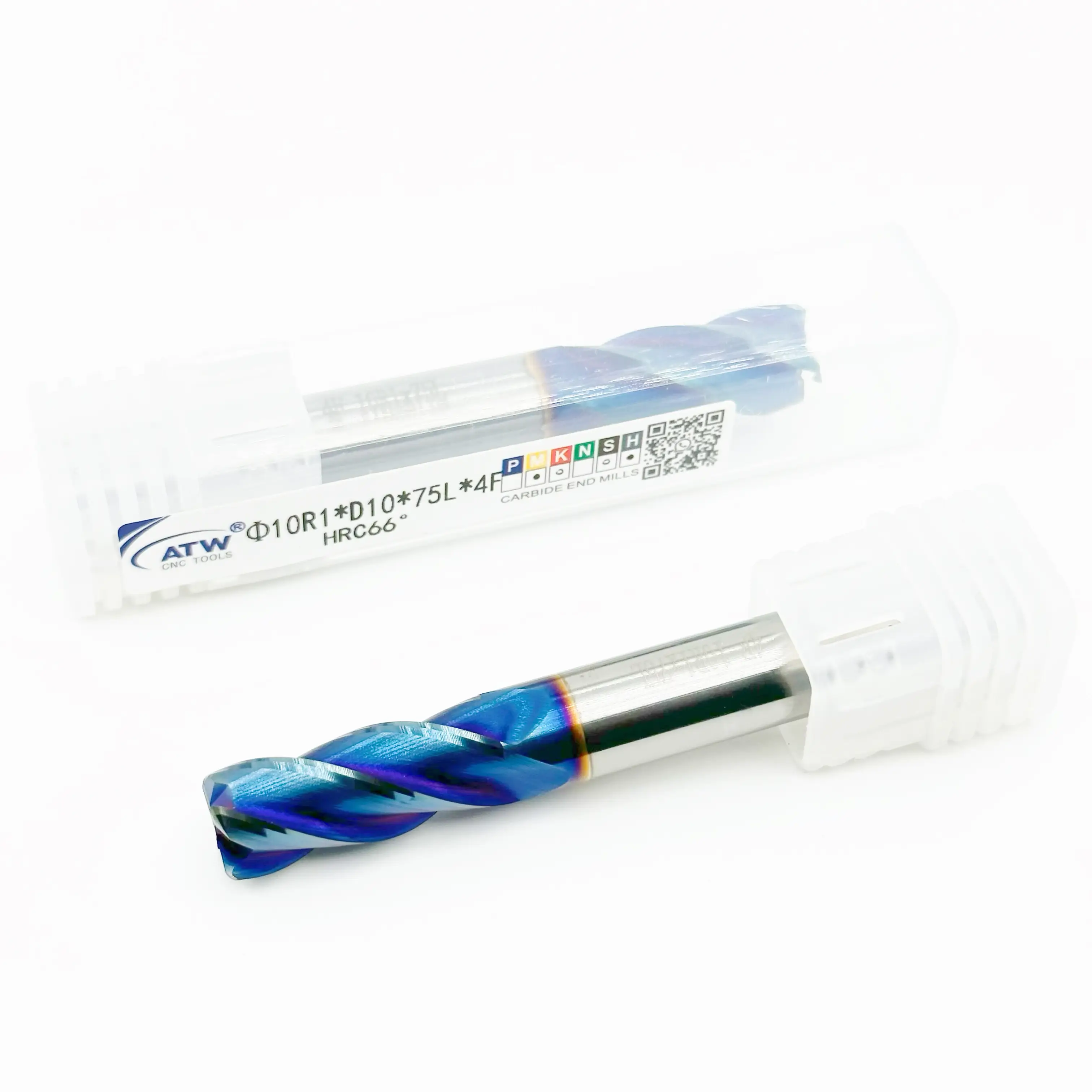 Long-Reach Blue Nano Coated 4-Flute Corner Radius Tool - Dry Cutting Compatible, Optimized for HRC50–65 Hardened Steels 1
