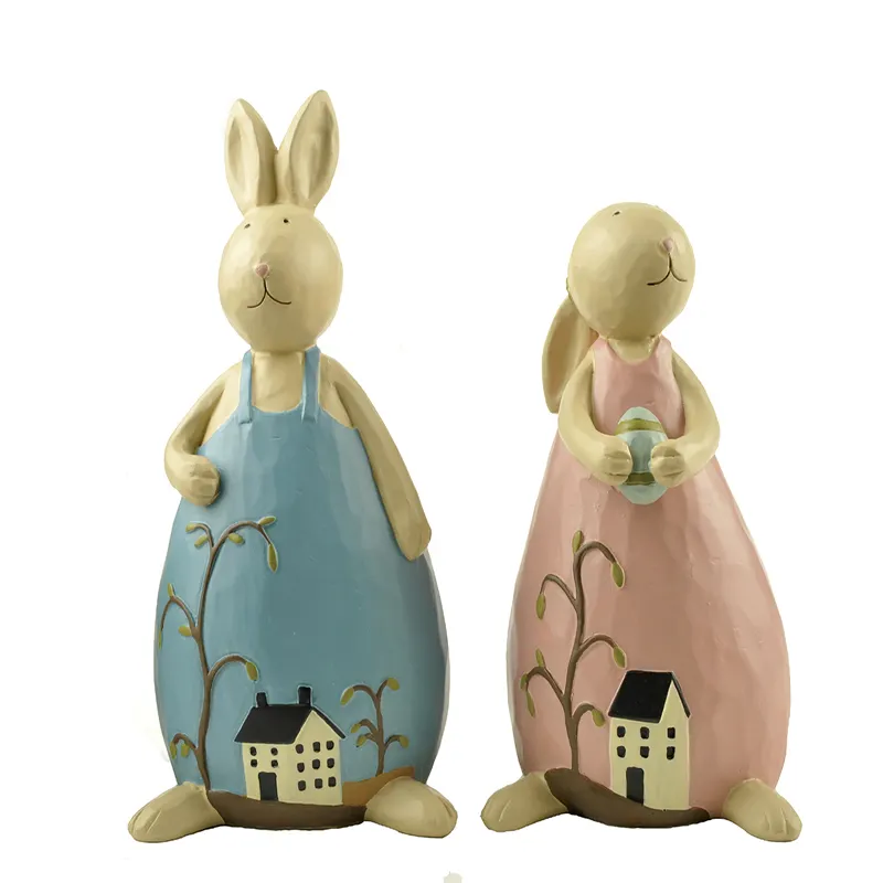 Ennas easter rabbit statues handmade crafts micro landscape 1