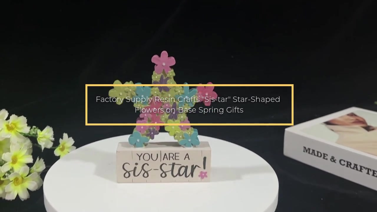 Suministro de fábrica, artesanías de resina, flores en forma de estrella "Sis-tar" en la base, regalos de primavera
