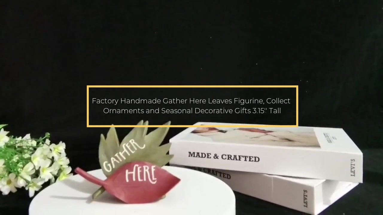 Figura de hojas hechas a mano en fábrica, colecciona adornos y regalos decorativos de temporada de 3,15 pulgadas de alto