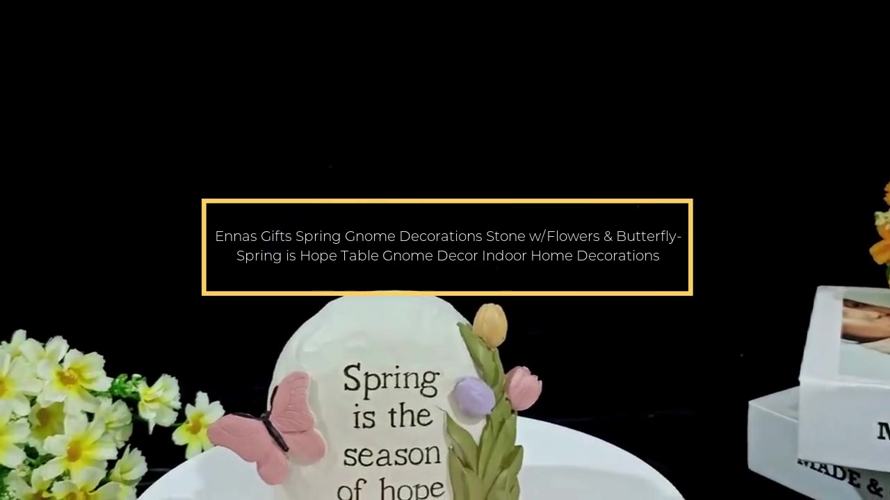 Ennas Gifts Spring Gnome Decorations Stone w/Flowers & Butterfly-Spring is Hope Table Gnome Decor Indoor Home Decorations